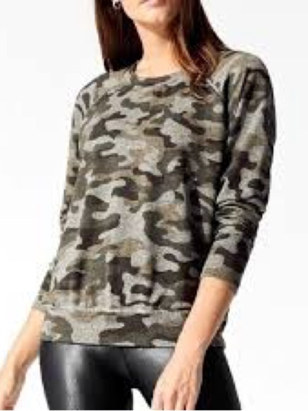 Sundry camo long-sleeve sweatshirt with raw-edge 3 L